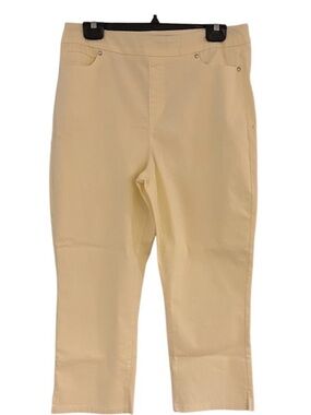 Mario Serrani Italy Pants Size Large Yellow Pinstripe Preppy